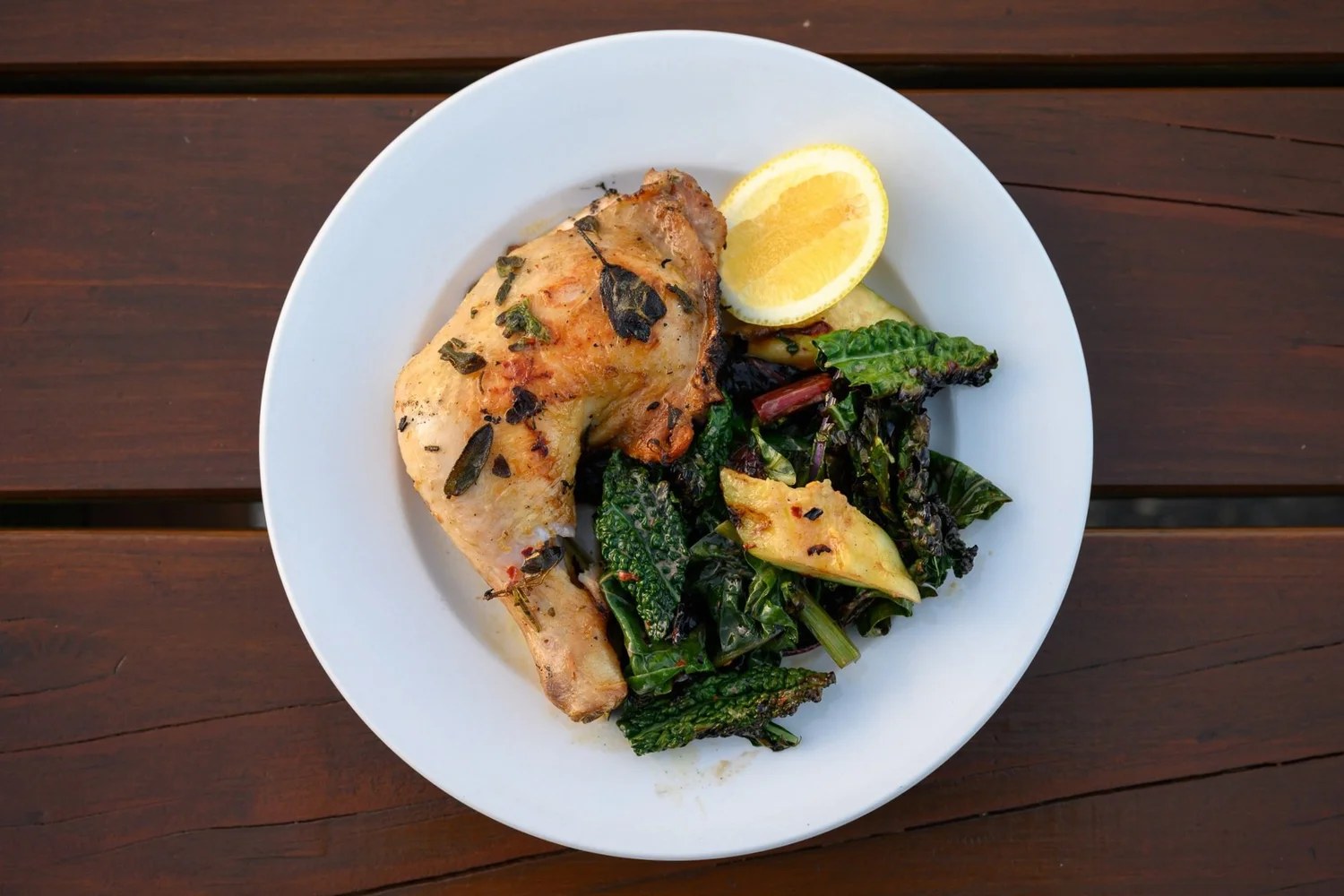 Herbed Chicken Marylands w/ Grilled Winter Veg
