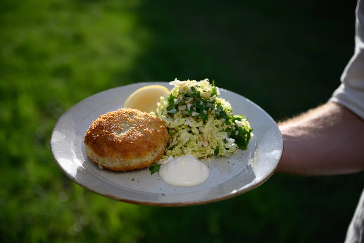 Smoked Mackerel & Bacon Fishcakes w/ Macadamia Slaw